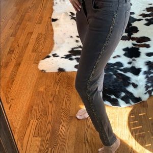 Gray jeans with glitter sides